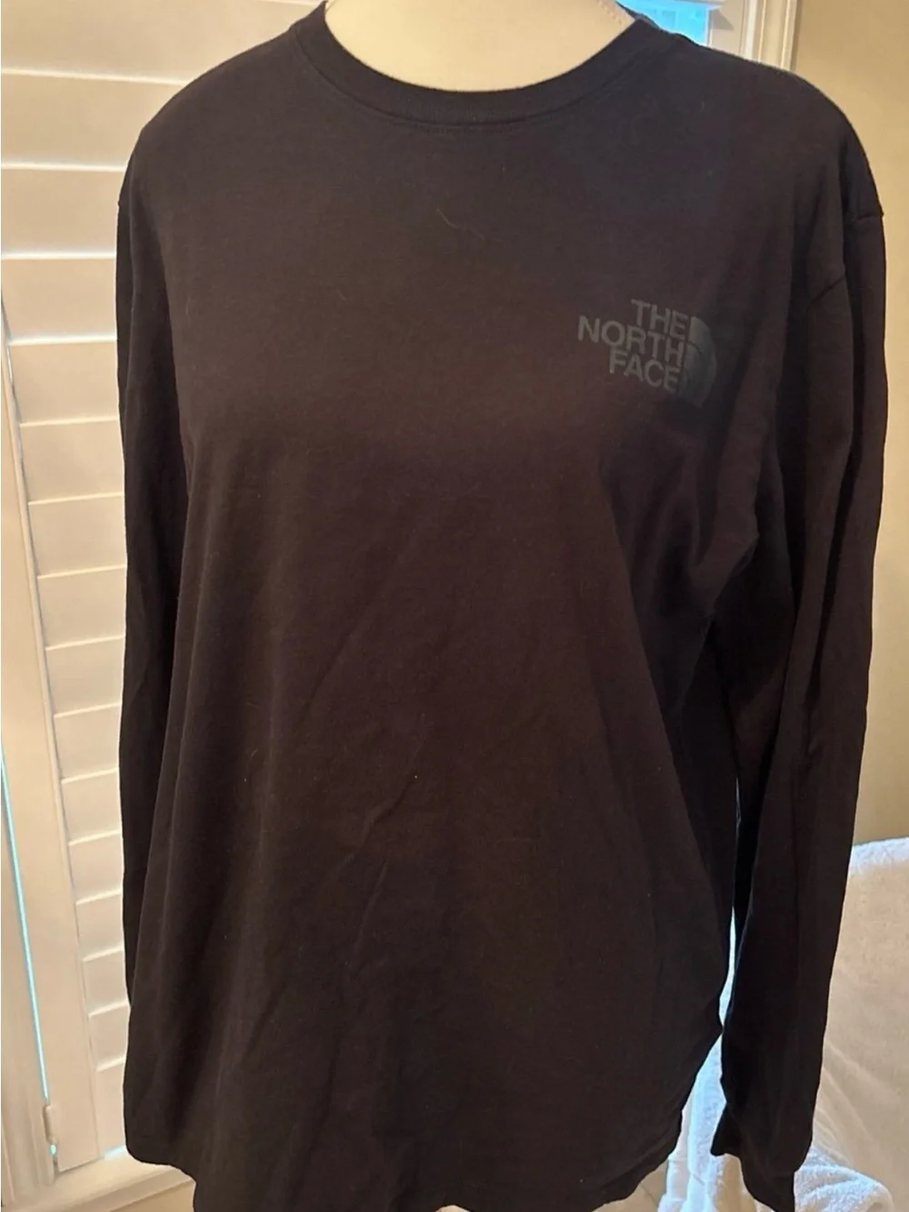 The North Face Black Long Sleeve Crew Tee with Subtle Logo